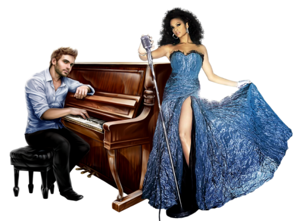 Двое на прозрачном фоне