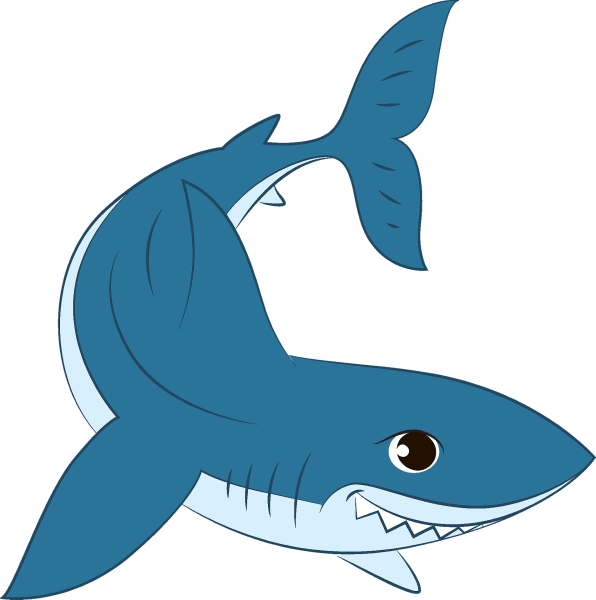 Акула на белом фоне