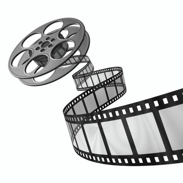 Кинолента на белом фоне
