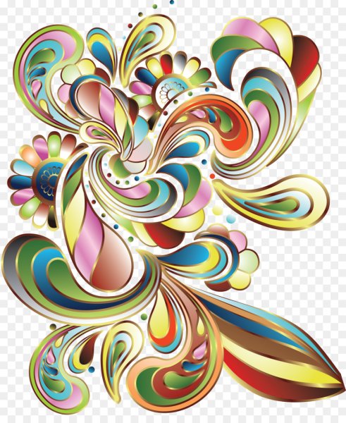 Цветной орнамент на белом фоне