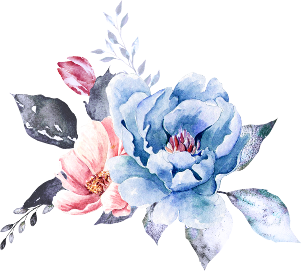 Прозрачные Акварельные цветы