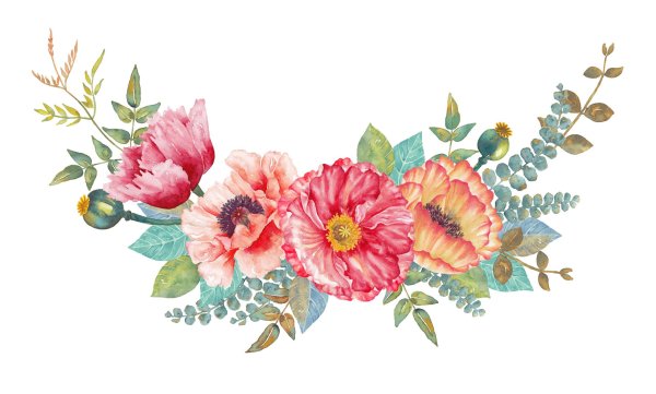 Акварельные цветы маленькие