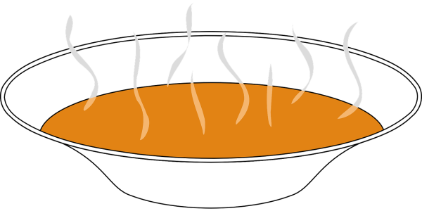 Тарелка супа на прозрачном фоне
