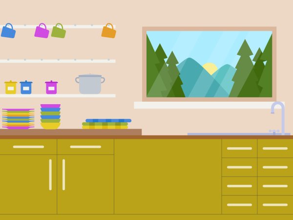 Кухонная мебель вектор