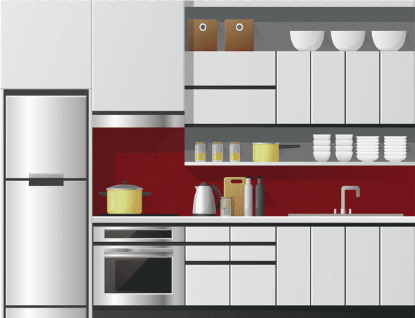 Мультяшная кухня с плитой