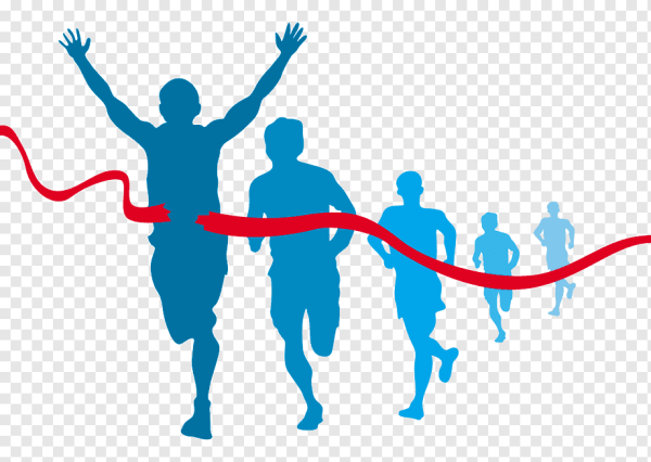 Бегуны на прозрачном фоне