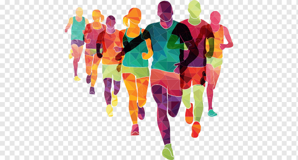 Цветные силуэты спортсменов