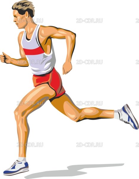 Бегуны на прозрачном фоне