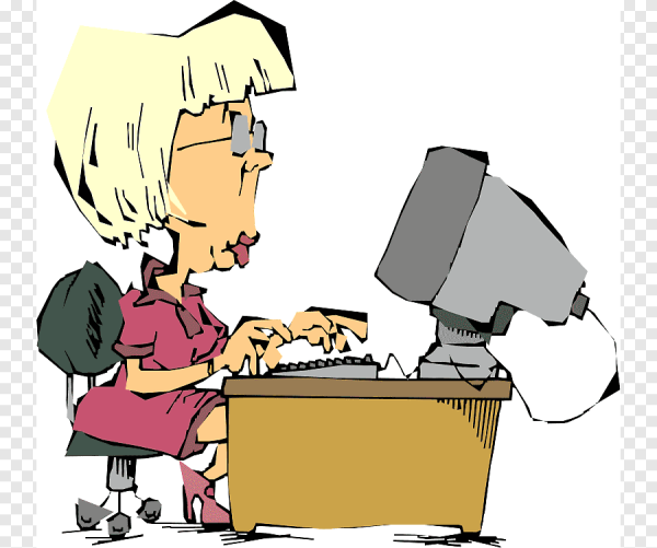 Тетка с компьютером