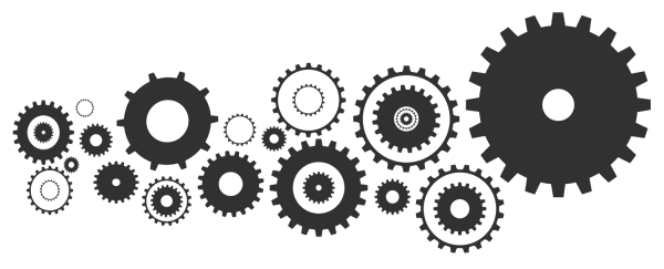 Шестеренки черно белые