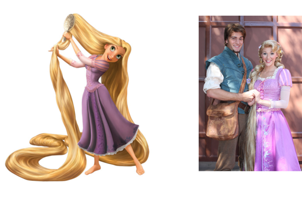 Рапунцель с длинными волосами