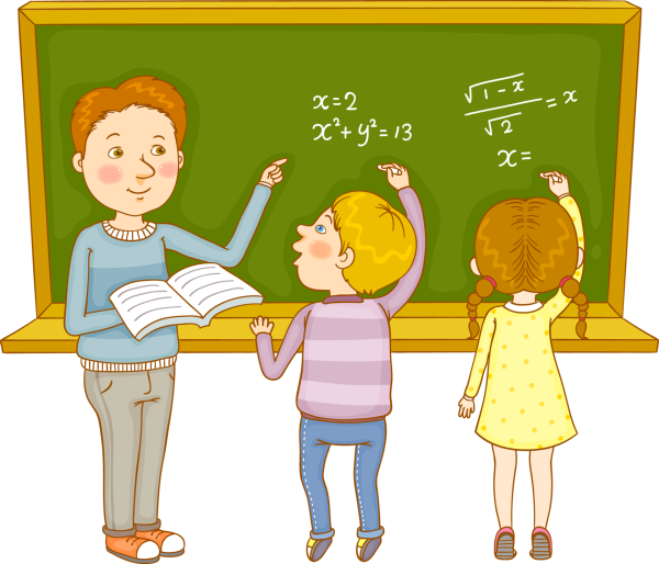 Учитель и ученик на прозрачном фоне