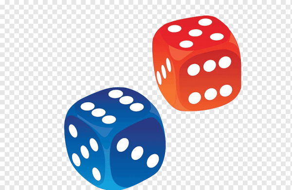 Игральные кости на прозрачном фоне