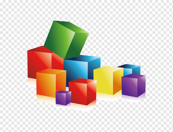 Разноцветные кубики вектор