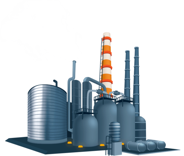 Завод на белом фоне