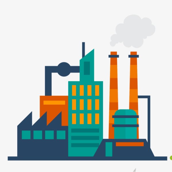 Силуэт завода с трубами