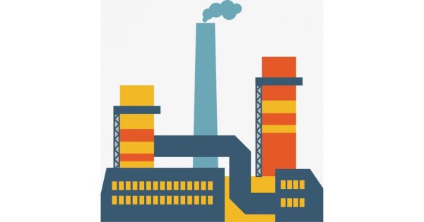 Завод на белом фоне