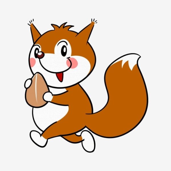 Белочка рисунок на прозрачном фоне
