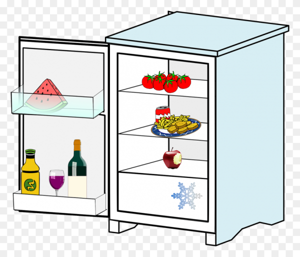 Открытый холодильник