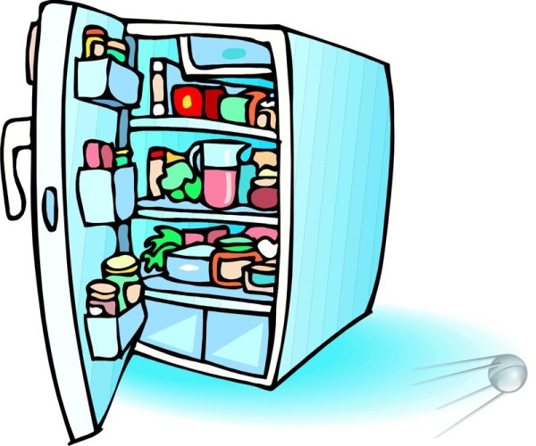 Открытый холодильник