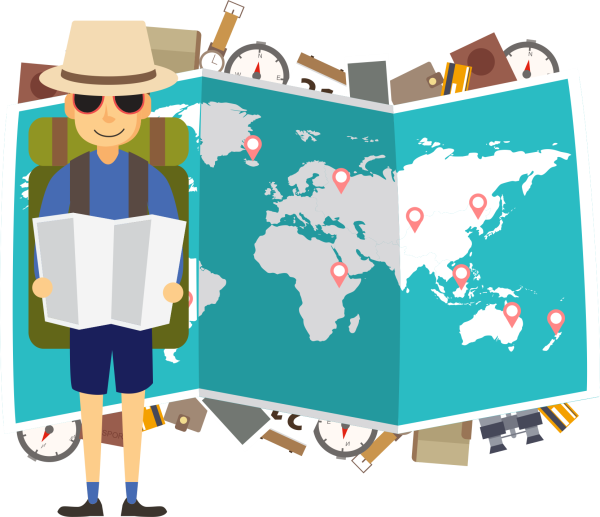Векторное изображение путешественника