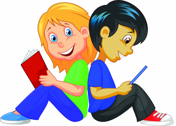 Мальчик и девочка с книгой