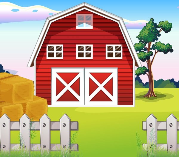 Мультяшный фермерский домик