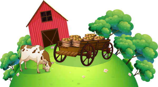 Фермерское хозяйство на прозрачном фоне