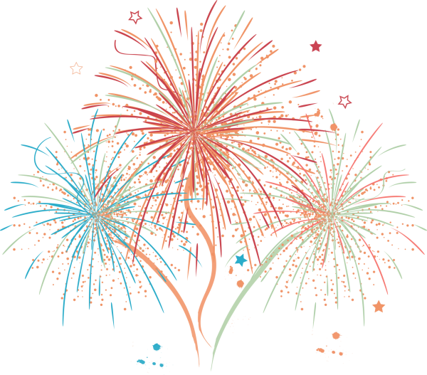 Фейерверк на белом фоне