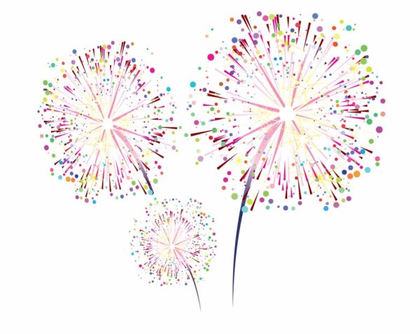 Фейерверк на белом фоне