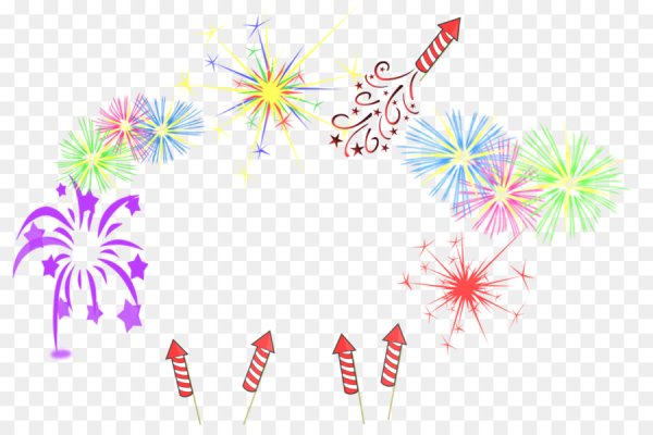 Салют на белом фоне