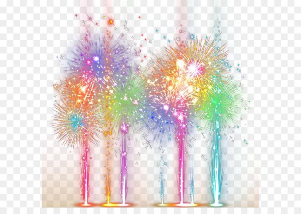 Салют фонтан на прозрачном фоне