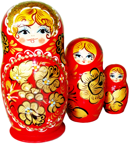 Матрешка на прозрачном фоне