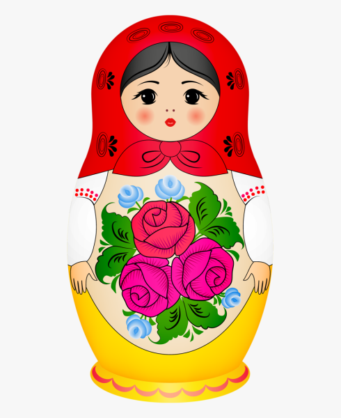 Матрешка на белом фоне