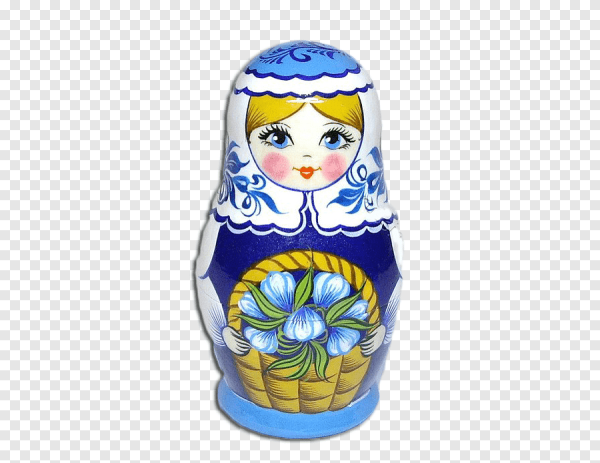 Матрешка на белом фоне