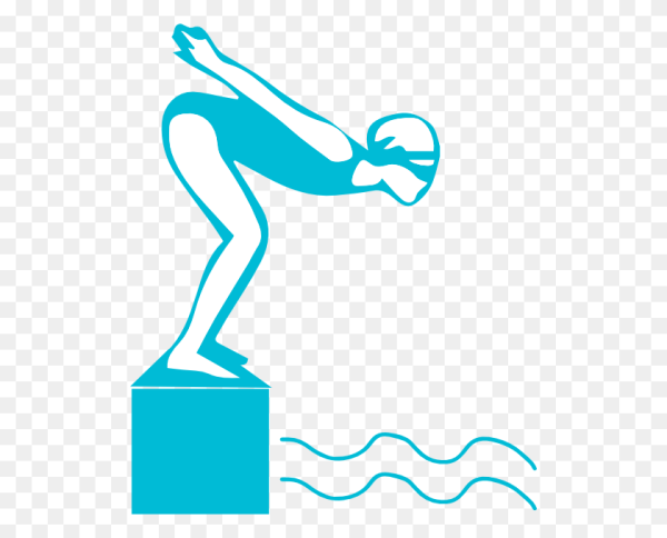 Пловец на прозрачном фоне