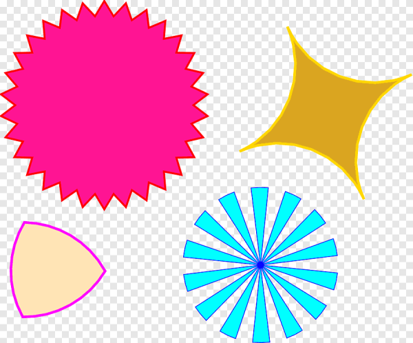 Разные фигуры на прозрачном фоне