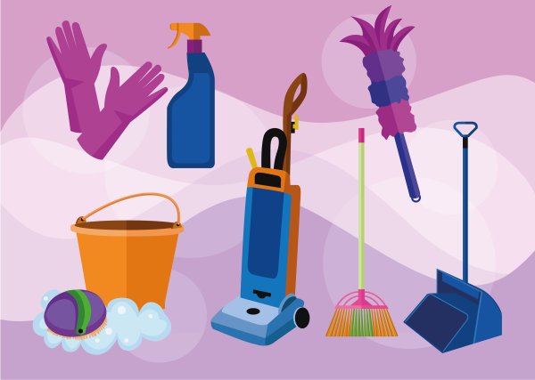 Инвентарь для уборки вектор