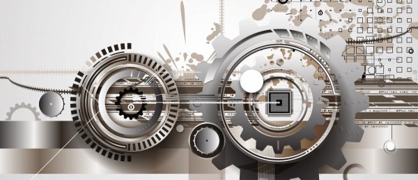 Серый фон с шестеренками