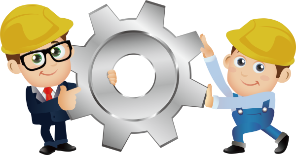 Инженер на прозрачном фоне