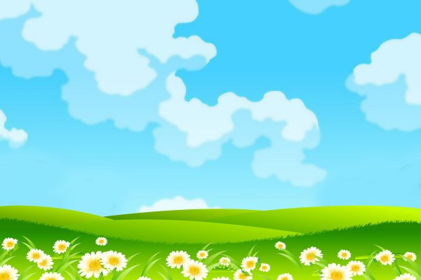 Поляна с небом для детей