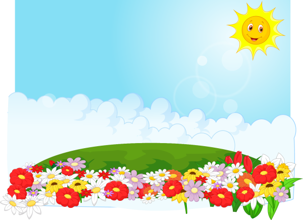 Полянка с цветами вектор