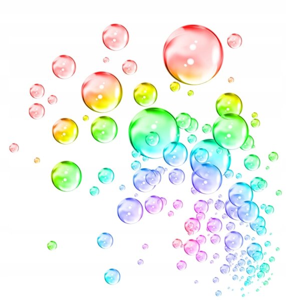 Мыльные пузыри на белом фоне