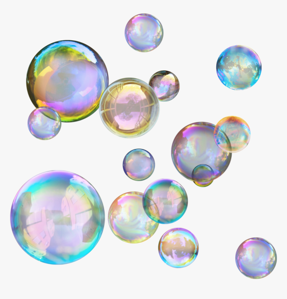 Мыльные пузыри на белом фоне