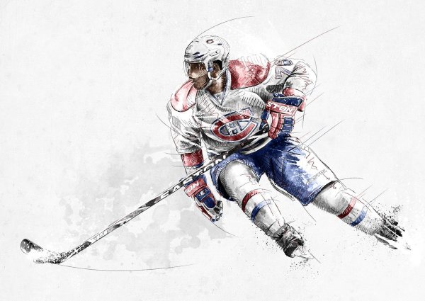 Хоккеист иллюстрация