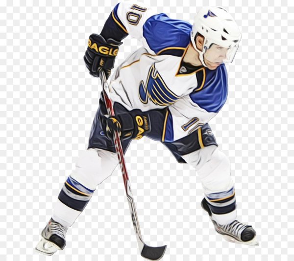 Хоккеист на белом фоне