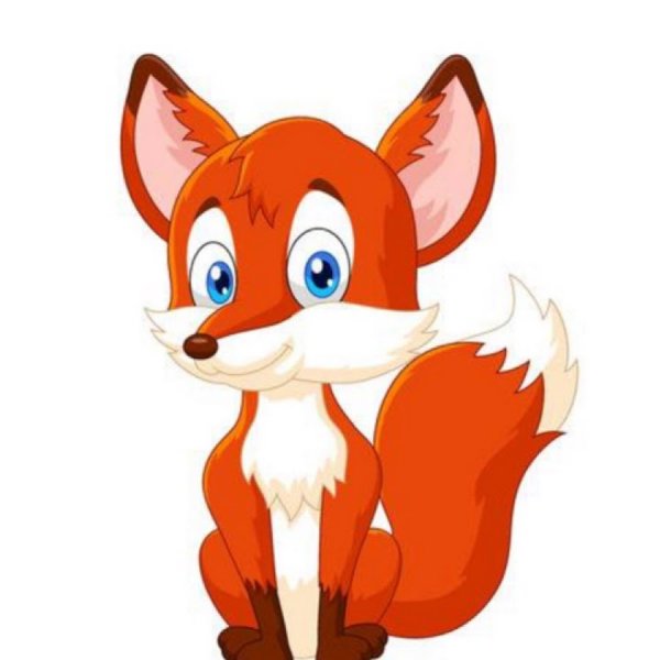 Мультяшная лиса на белом фоне