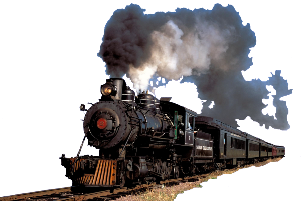 Поезд на прозрачном фоне