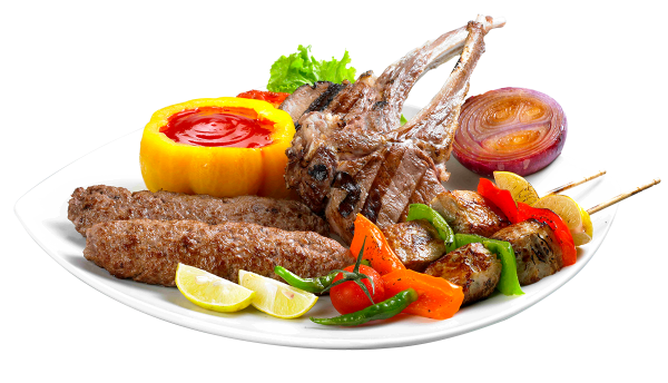 Мясное блюдо на прозрачном фоне