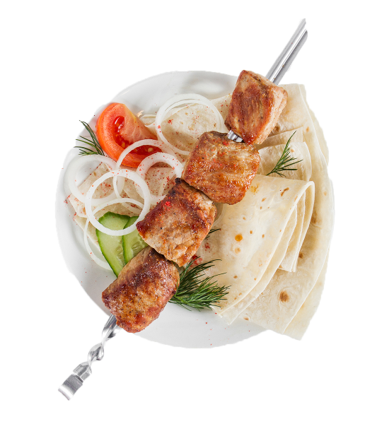 Шашлык на белом фоне